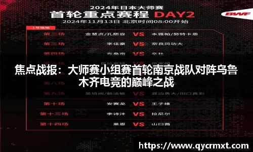 焦点战报：大师赛小组赛首轮南京战队对阵乌鲁木齐电竞的巅峰之战